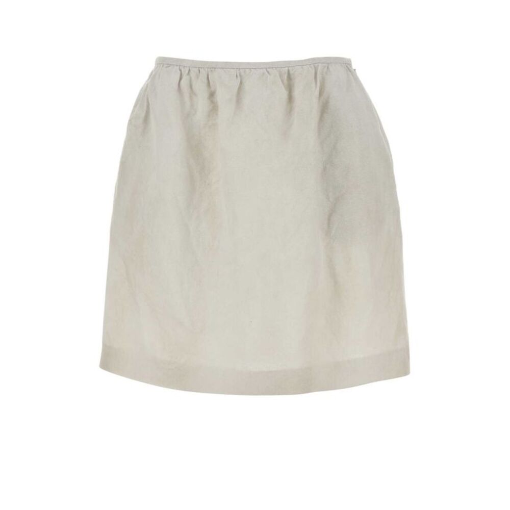 Miu Miu Women Chalk Linen Skirt